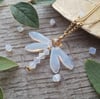 Gold plated Opal dragonfly necklace