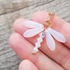 Gold plated Opal dragonfly necklace