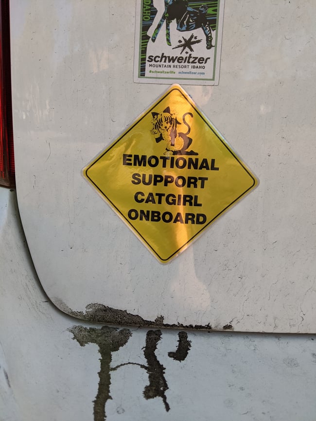 Catgirl on board sticker