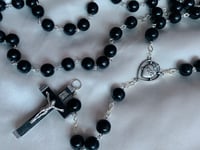 Image 1 of Black Dyed Wooden Rosary Beads