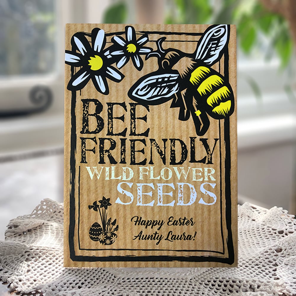 Image of EASTER Personalised Packet of Bee Friendly Wildflower Seeds (£5.94 incl VAT)