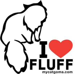 Image of I Love Fluff Bumper Sticker 4X4 Color