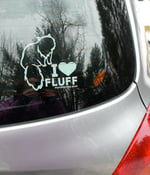 Image of I Love Fluff Bumper Sticker 5X5 Transparent