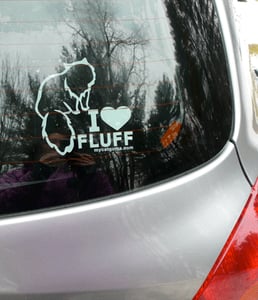 Image of I Love Fluff Bumper Sticker 5X5 Transparent