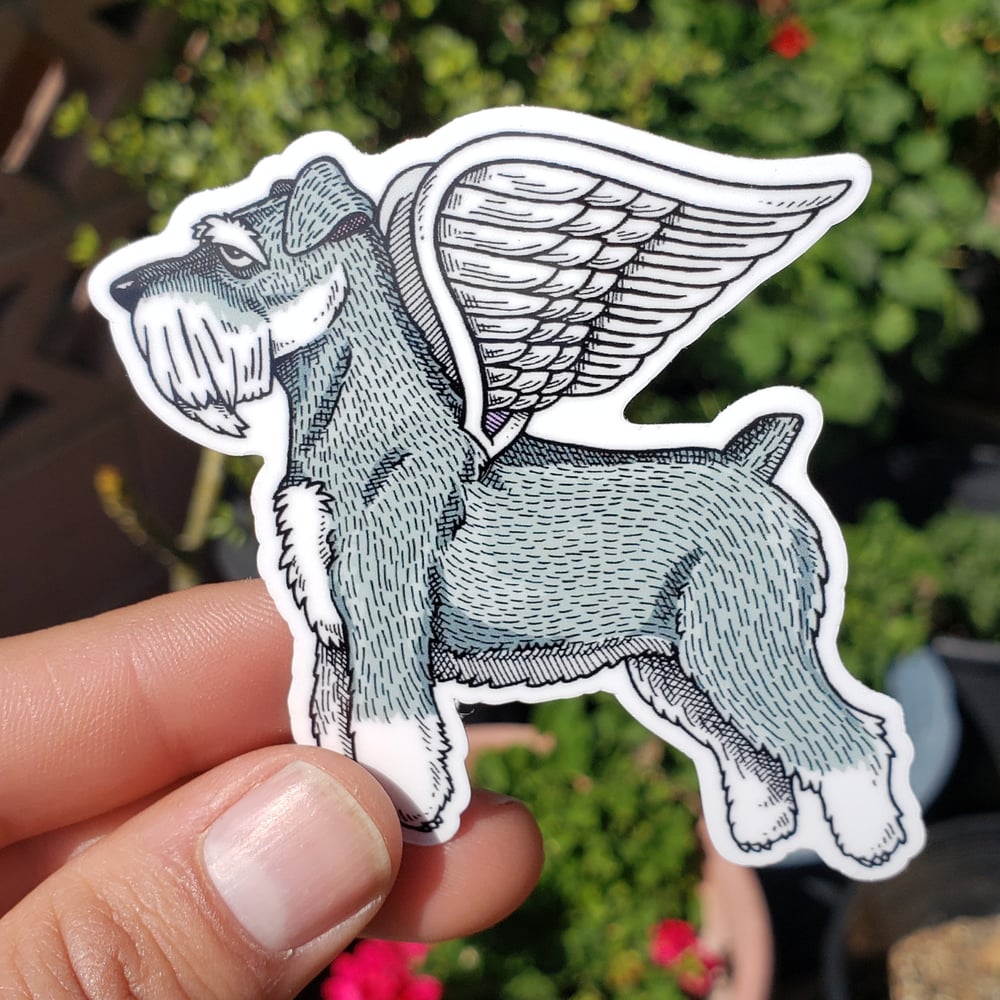 Flying Schnauzer 3" Vinyl Sticker 