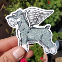 Image 2 of Flying Schnauzer 3" Vinyl Sticker 