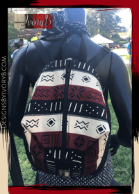 Image 1 of Designs By IvoryB Backpack Multi Print Mudcloth