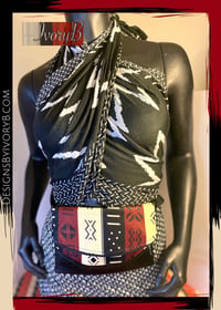 Image 1 of Designs By IvoryB Fanny Pack- Multi Print Mudcloth