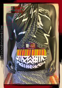 Image 2 of Designs By IvoryB Fanny Pack-White Mudcloth Kente