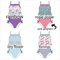 Image 1 of 12/18M, 3T, 5T SIZES Gracie Cropped Tankini Sets 
