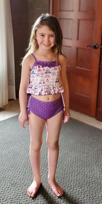 Image 2 of 12/18M, 3T, 5T SIZES Gracie Cropped Tankini Sets 