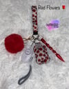 Red Flowers Safety Keychain 