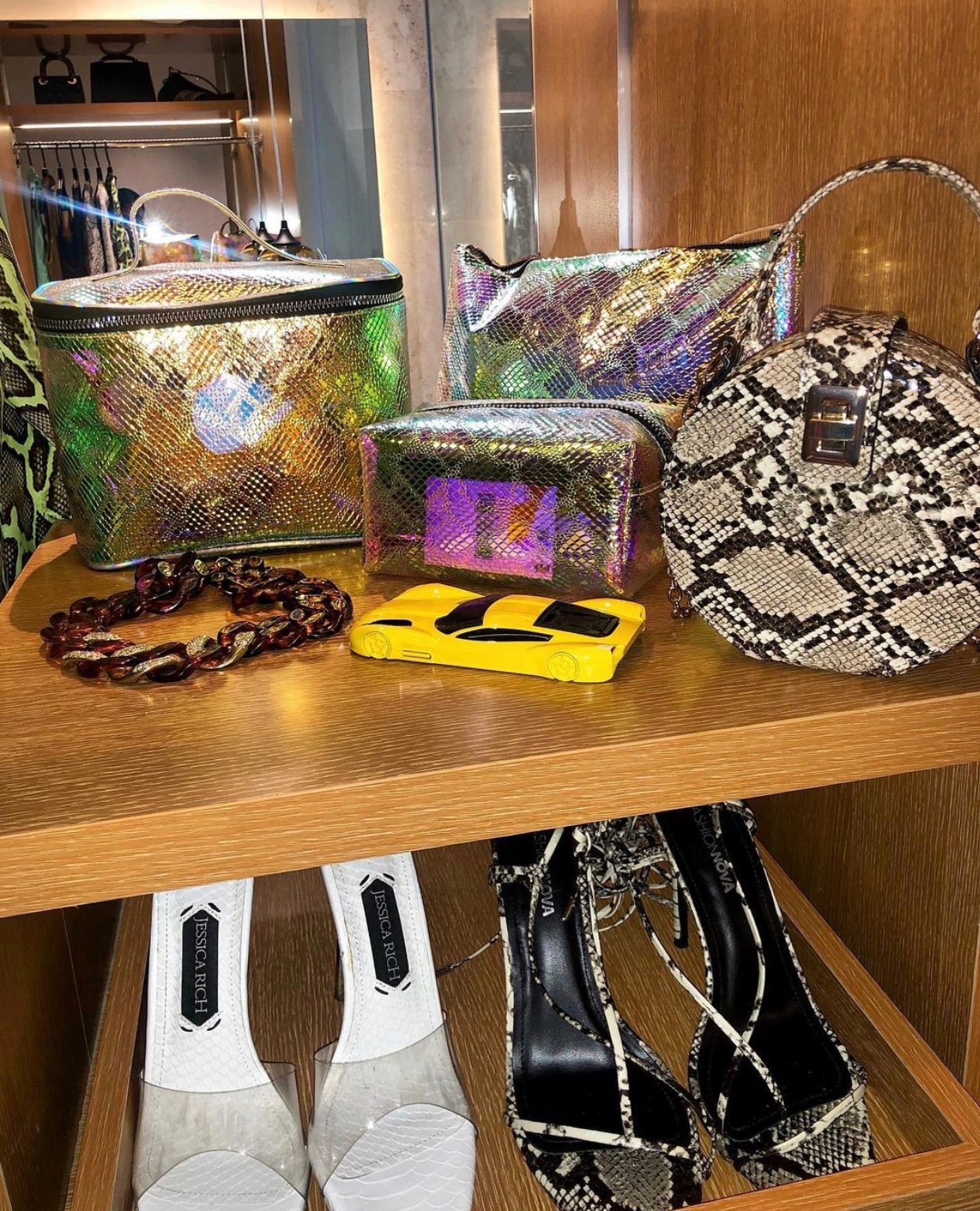 Image of SNAKESKIN STRAPPY WRAPAROUND SANDALS (US 10)