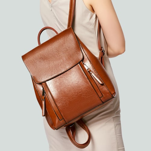 Image of Leather Backpack Purse Women Designer Backpacks SX586