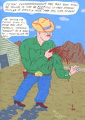 Image of Mule Versus Cowboy Brooch Print