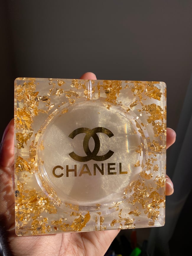 Chanel Inspired Gold Luxe Ashtray