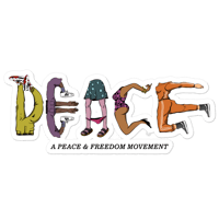 A PEACE & FREEDOM 5.5 Sticker 