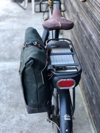 Image 3 of E-bike pannier / Electric bike bag  / Bicycle bag in waxed canvas / Bike accessories