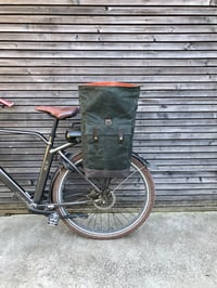 Image 5 of E-bike pannier / Electric bike bag  / Bicycle bag in waxed canvas / Bike accessories