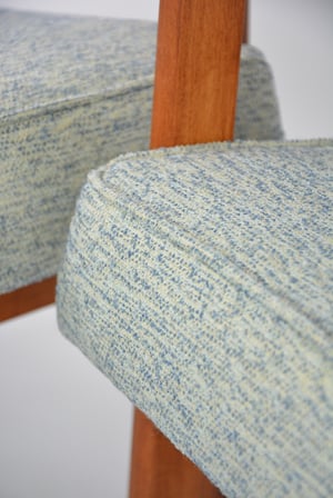 Image of Fauteuils "BZ petit" bouclette bleu & blanche