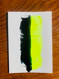 Image 3 of STUDY -slow- green and blue - acrylic on cotton paper 10,4x14,7 cm 