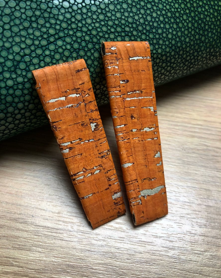 Image of Orange Cork 2 Piece “Spezzone” Strap for Deployante