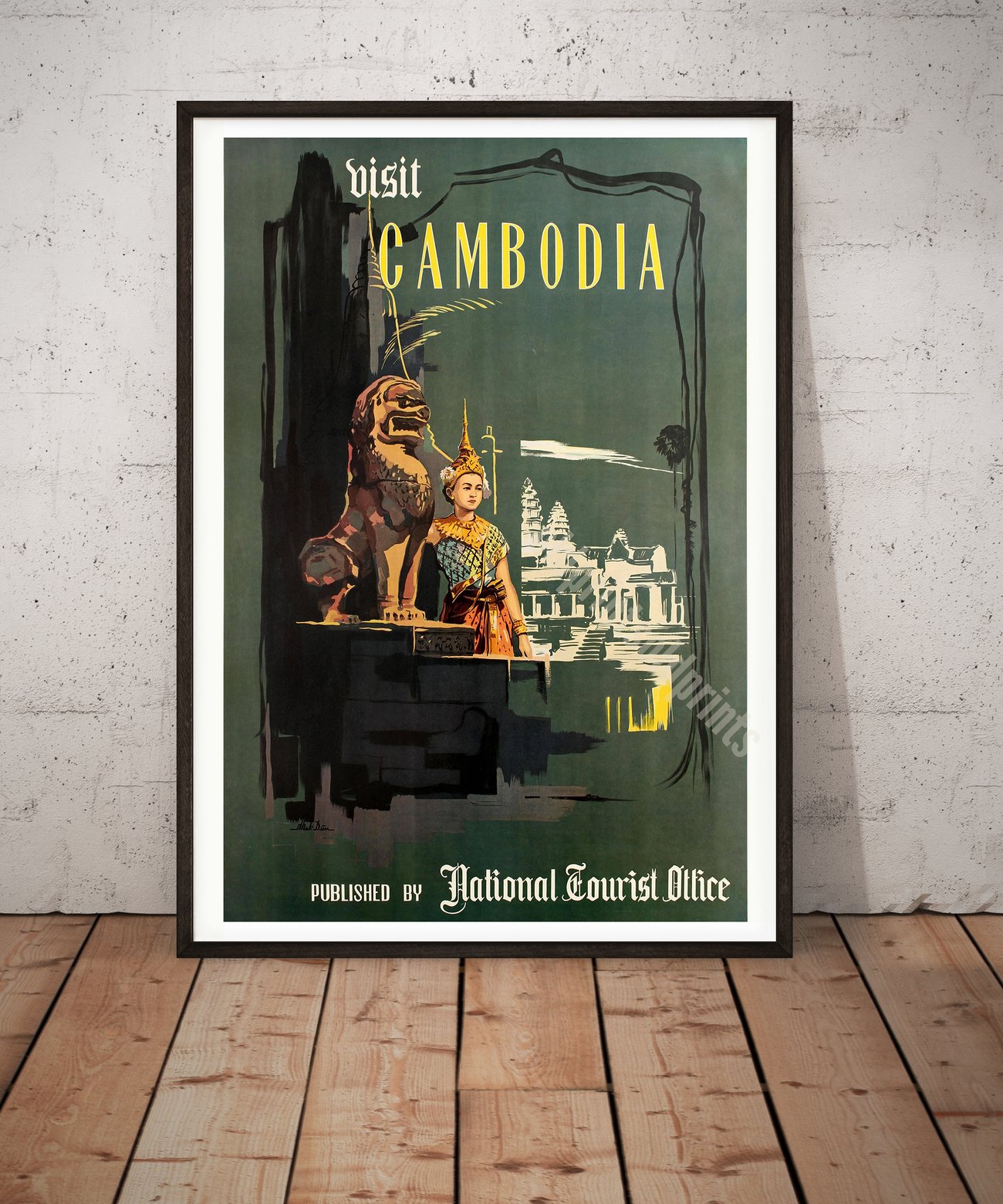cambodia vintage travel posters