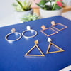 Yellow Gold Triangle Hoops 