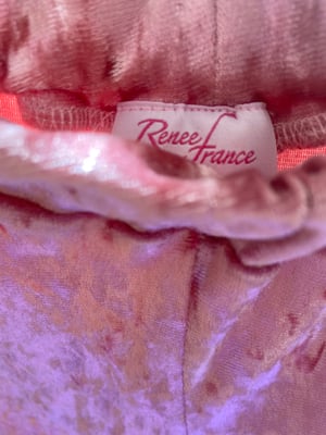 Image of Come Thru Crushed Pink Velvet Ruffled Leggings