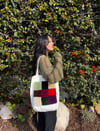 Random Color Checkered Tote Bag