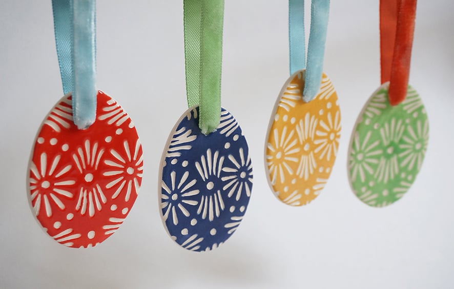 Image of Ceramic Easter Egg Decorations - 2021