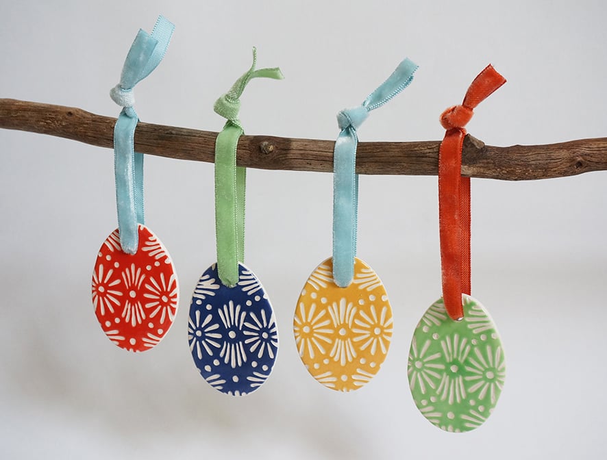 Image of Ceramic Easter Egg Decorations - 2021