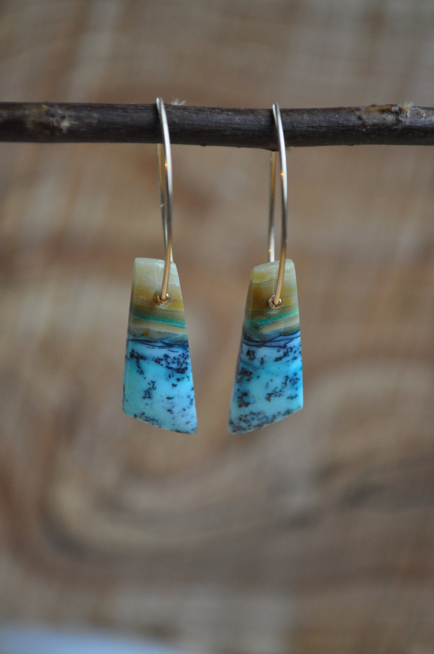 Image of One of a Kind Blue Opal Dangles (Item 3B)