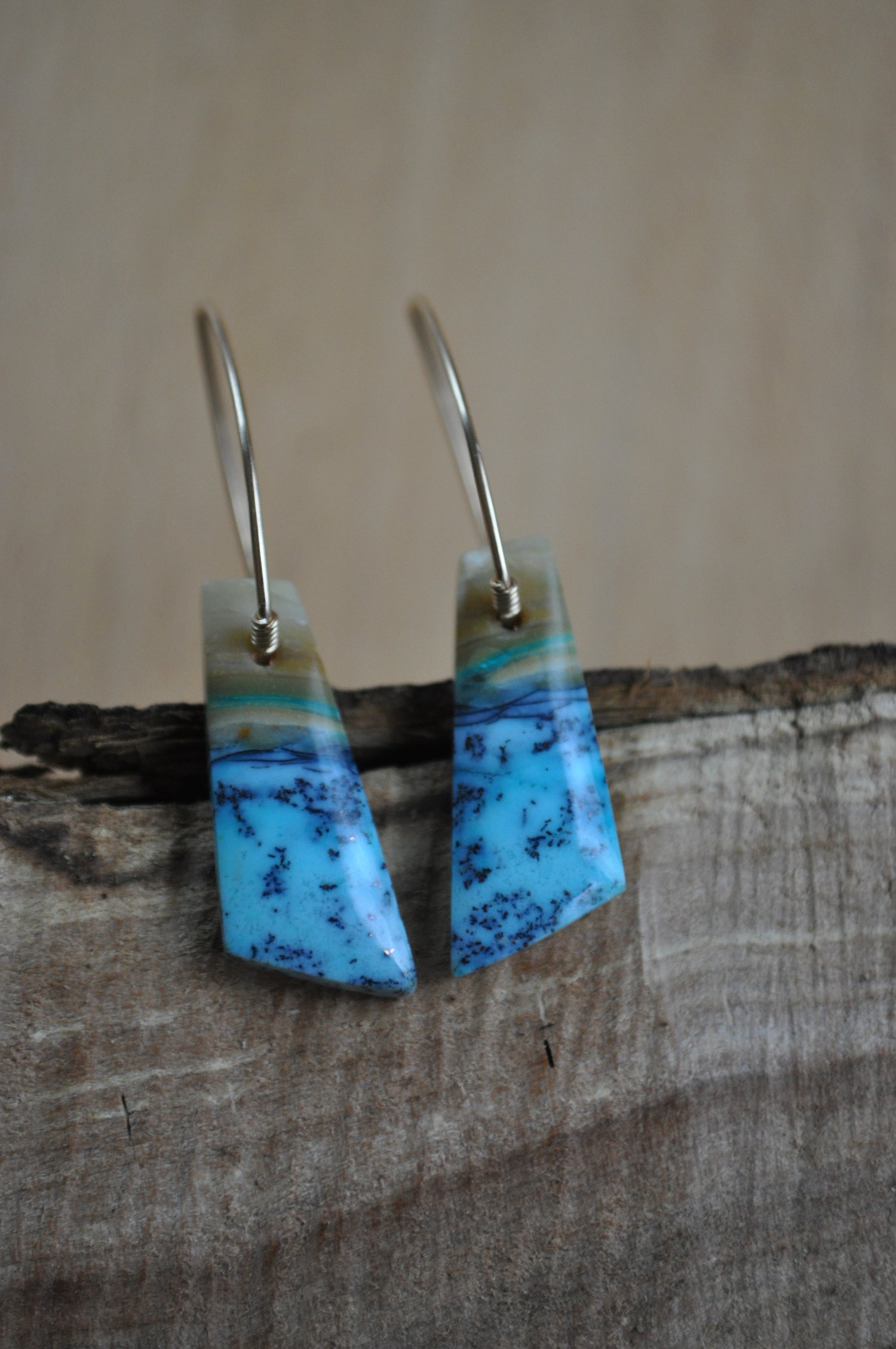 Image of One of a Kind Blue Opal Dangles (Item 3B)