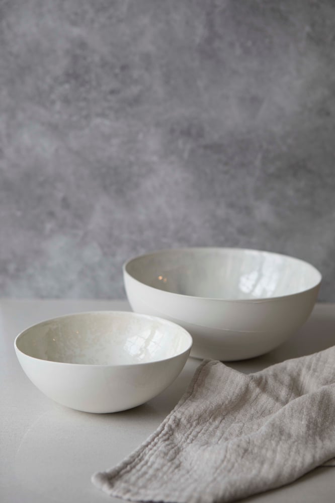 Image of Stor skål med fugl og krystall glasur