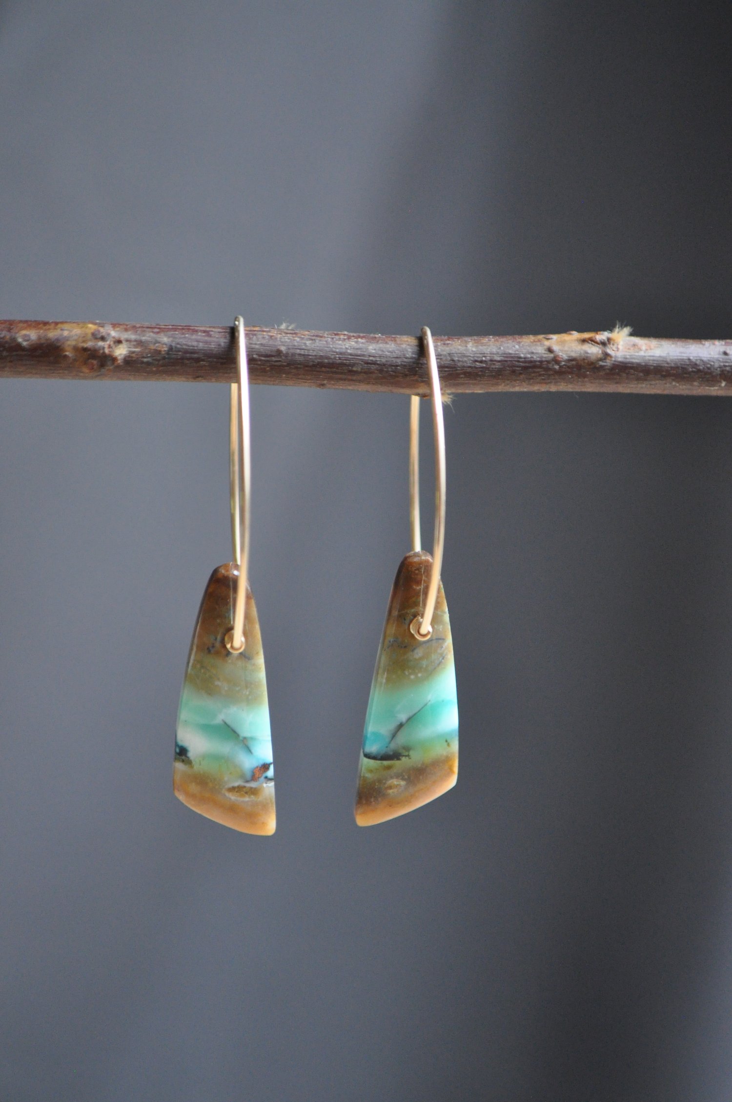 Image of One of a Kind Blue Opal Dangles (Item 2B)