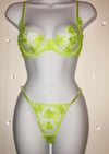 Neon Lime mesh Butterfly set