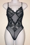 Midnight floral mesh Bodysuit