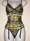 Floral Sheer Lace Garter Set