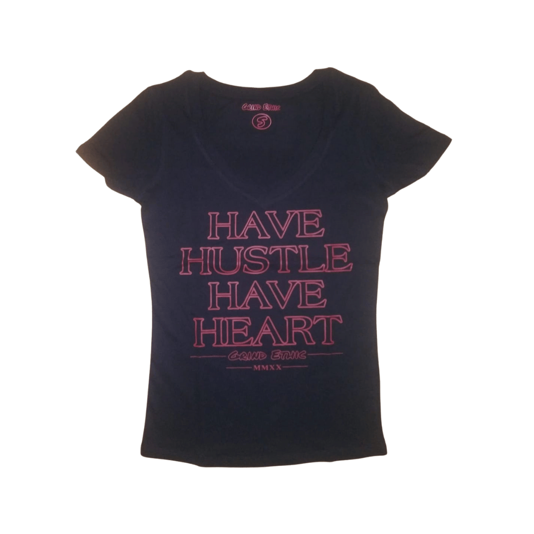 Have Hustle Have Heart Ladies V-Neck T-Shirt