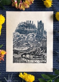 Image 1 of THE BEAUTY OF PERMANENCE: 11x14 INCH LIMITED EDITION LINOCUT PRINT