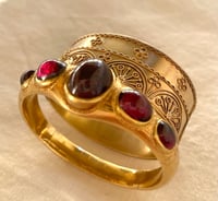Image 5 of FRENCH 18K GOLD & GARNET BRACELET 