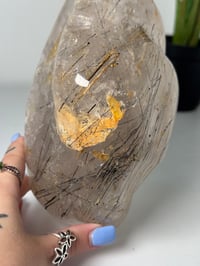 Image 4 of XL BLACK TOURMALINE IN QUARTZ FREEFORM -MADAGASCAR-