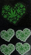 Weed Leaf Heart Sticker