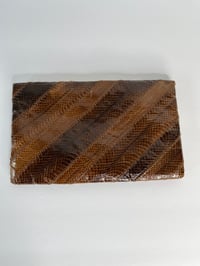 Image 2 of Snakeskin Leather Panel Clutch