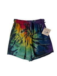 Image 2 of XS Cotton Knit Pocket Shorts in Rock-n-Roll Spiral Tie Dye