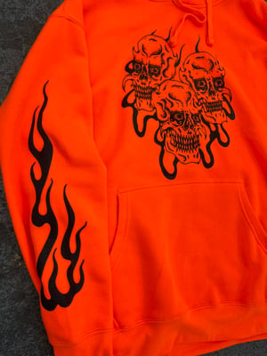 Image of Orange skull flame hoodie 