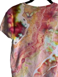 Image 7 of ♻️ UPCYCLED S/M Pac Sun Baby Tee in Warm Geode Ice Dye