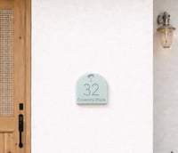 Image 1 of Custom Arch Acrylic House Number & Name Sign