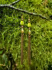 Image 1 of Copper Chain Fringe Earrings - set 2